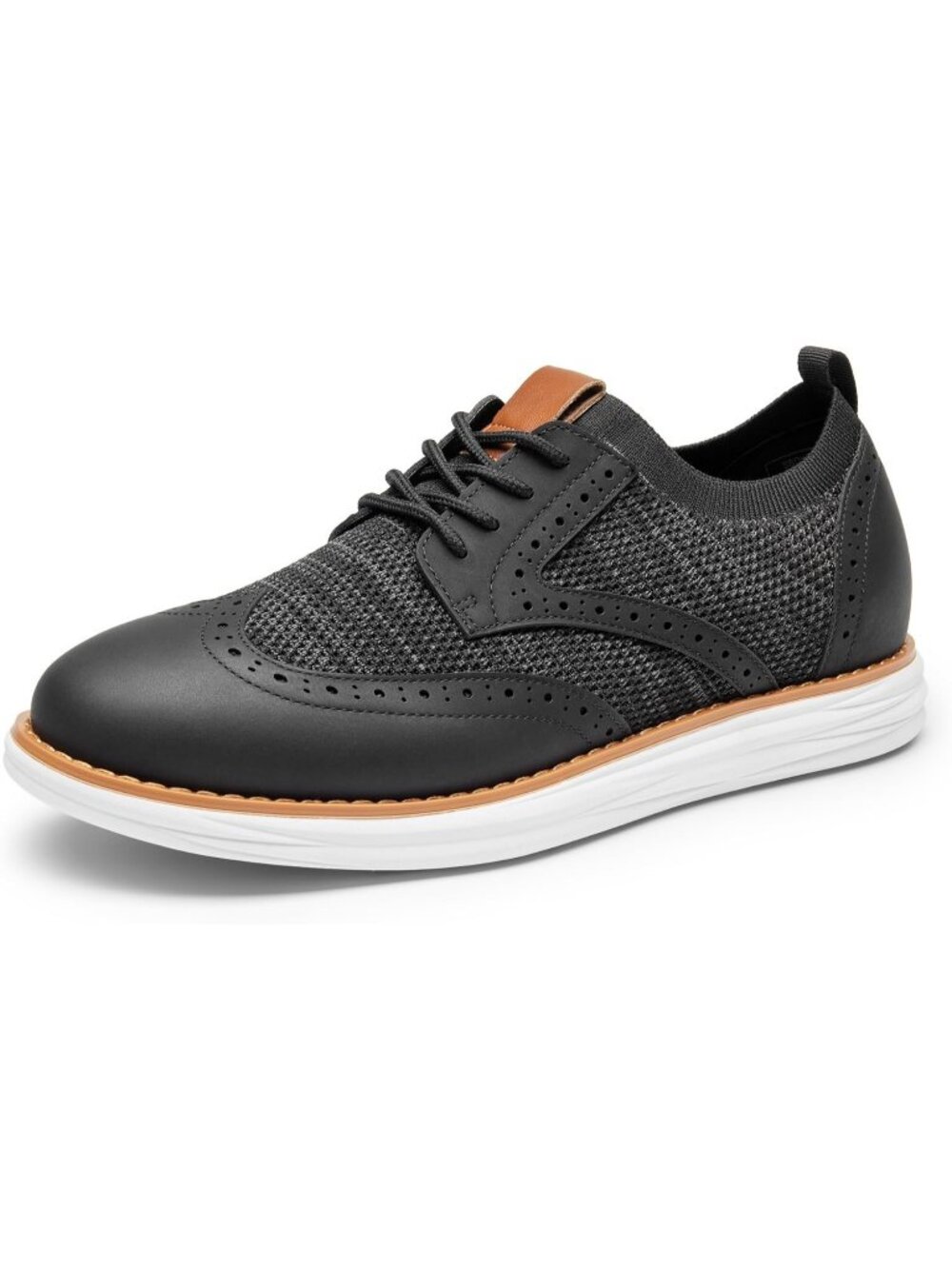 Men's Black KnitFlex Craft Mesh Oxfords Lace-Up Rubber Walking Casual Sneaker